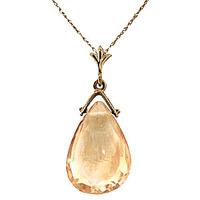 Citrine Droplet Briolette Pendant Necklace 5.1ct in 9ct Gold