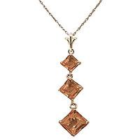 Citrine Three Stone Pendant Necklace 2.4ctw in 9ct Gold