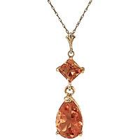 Citrine Droplet Pendant Necklace 2.0ctw in 9ct Gold