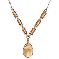 Citrine Verona Briolette Pendant Necklace 4.35ctw in 9ct Gold