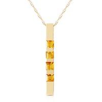 Citrine Bar Pendant Necklace 0.35ctw in 9ct Gold