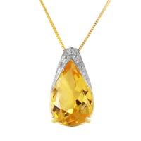 Citrine Snowcap Pendant Necklace 5.0ct in 9ct Gold