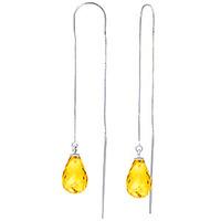 Citrine Scintilla Briolette Earrings 4.5ctw in 9ct White Gold