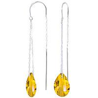 Citrine Scintilla Briolette Earrings 6.0ctw in 9ct White Gold