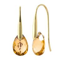 Citrine Briolette Drop Earrings 6.0ctw in 9ct Gold