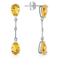 citrine and diamond drop earrings 60ctw in 9ct white gold