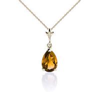 Citrine Belle Pendant Necklace 1.5ct in 9ct Gold