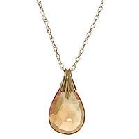 Citrine Dewdrop Briolette Pendant Necklace 3.0ct in 9ct Gold