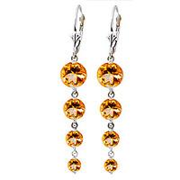 Citrine Quadruplo Drop Earrings 7.8ctw in 9ct White Gold