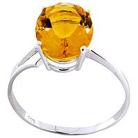 Citrine Claw Set Ring 2.2ct in 9ct White Gold