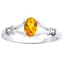 Citrine and Diamond Aspire Ring 0.45ct in 9ct White Gold