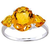 citrine three stone ring 35ctw in 9ct white gold