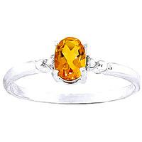 Citrine and Diamond Allure Ring 0.45ct in 9ct White Gold