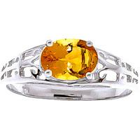 Citrine Catalan Filigree Ring 1.15ct in 9ct White Gold