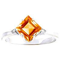 citrine and diamond ring 175ct in 9ct white gold