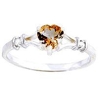 Citrine and Diamond Ring 0.45ct in 9ct White Gold