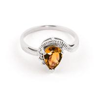 Citrine and Diamond Belle Ring 1.5ct in 9ct White Gold