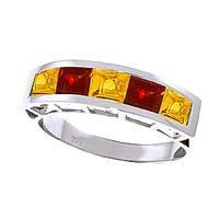 Citrine and Garnet Ring 2.25ctw in 9ct White Gold