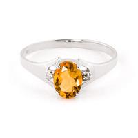 Citrine and Diamond Desire Ring 0.75ct in 9ct White Gold