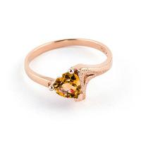 citrine devotion heart ring 095ct in 9ct rose gold