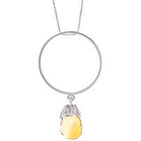 Citrine Infinity Briolette Pendant Necklace 3.0ct in 9ct White Gold