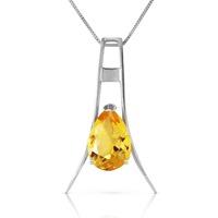 Citrine Eiffel Pendant Necklace 1.5ct in 9ct White Gold