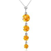 Citrine Quadruplo Pendant Necklace 3.9ctw in 9ct White Gold