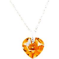 Citrine Heart Pendant Necklace 1.15ct in 9ct White Gold