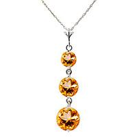 Citrine Trinity Pendant Necklace 3.6ctw in 9ct White Gold