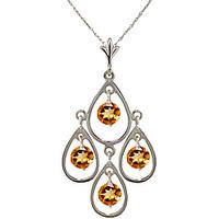 Citrine Quadruplo Milan Pendant Necklace 1.2ctw in 9ct White Gold