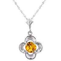 Citrine Corona Pendant Necklace 0.55ct in 9ct White Gold