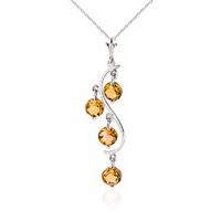 Citrine Dream Catcher Pendant Necklace 2.25ctw in 9ct White Gold