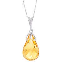 Citrine Tiara Briolette Pendant Necklace 7.0ct in 9ct White Gold