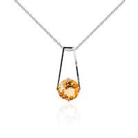 Citrine Embrace Pendant Necklace 1.45ct in 9ct White Gold