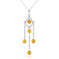 Citrine Faro Pendant Necklace 1.5ctw in 9ct White Gold