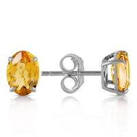 Citrine Stud Earrings 1.8ctw in 9ct White Gold