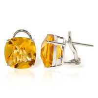 Citrine Stud Earrings 7.2ctw in 9ct White Gold