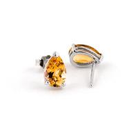 Citrine Stud Earrings 3.15ctw in 9ct White Gold