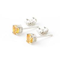 Citrine Stud Earrings 0.95ctw in 9ct White Gold