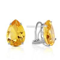 Citrine Droplet Stud Earrings 10.0ctw in 9ct White Gold