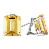 Citrine Stud Earrings 13.0ctw in 9ct White Gold