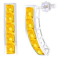 Citrine Channel Set Stud Earrings 4.5ctw in 9ct White Gold