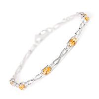 Citrine and Diamond Evert Tennis Bracelet 1.15ctw in 9ct White Gold