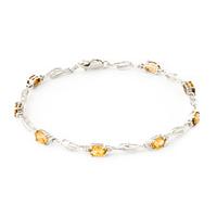 Citrine and Diamond Classic Tennis Bracelet 3.38ctw in 9ct White Gold