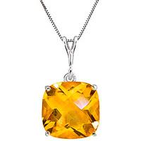 Citrine Rococo Pendant Necklace 3.6ct in 9ct White Gold