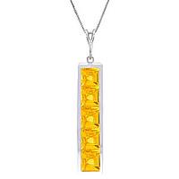 Citrine Channel Set Pendant Necklace 2.25ctw in 9ct White Gold