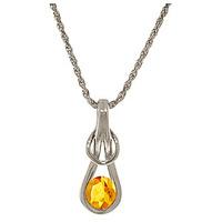 Citrine San Francisco Pendant Necklace 0.65ct in 9ct White Gold