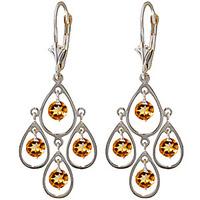 Citrine Quadruplo Milan Drop Earrings 2.4ctw in 9ct White Gold