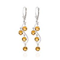 citrine dream catcher drop earrings 495ctw in 9ct white gold