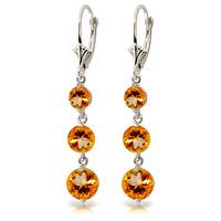 Citrine Trinity Drop Earrings 7.2ctw in 9ct White Gold